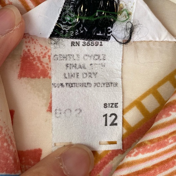 Vintage dagger collar aztec stripe print button down shirt - Picture 12 of 12